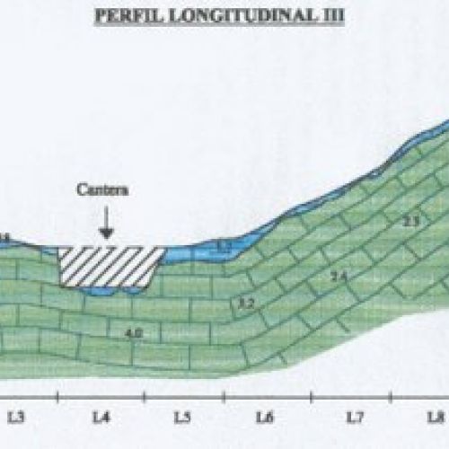 Perfil de sísmica de refracción en una cantera de caliza. Obra: Enova (Valencia)