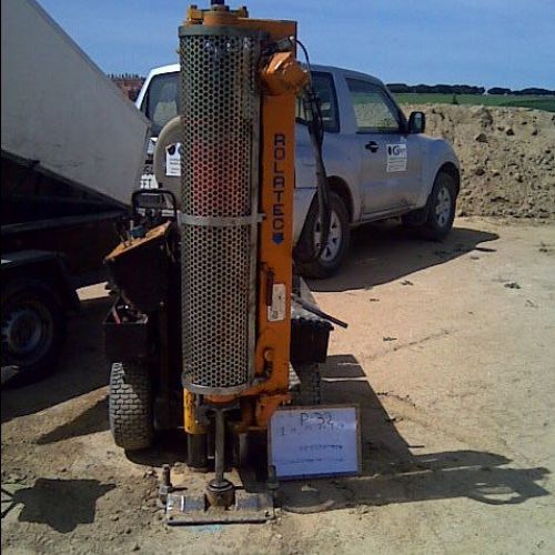 Penetrómetro trabajando para futura estación de tren. Obra:Valladolid.